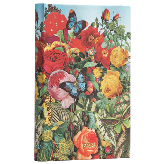 Planer tjedni 2021- 9,5x14cm-mini horizontalni s gumicom Butterfly Garden Paperblanks DE6799-3