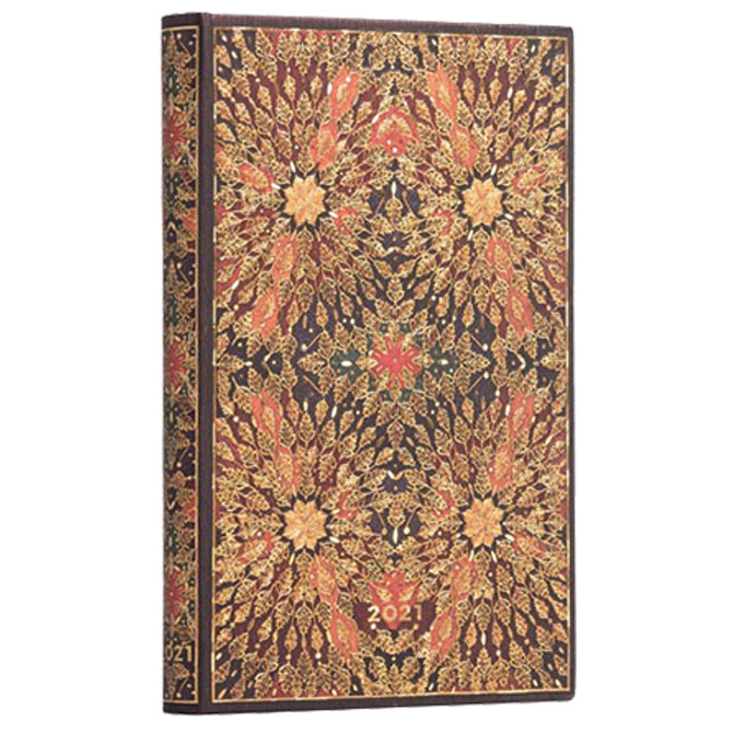 Planer tjedni 2021- 9,5x14cm-mini horizontalni s gumicom Fire Flowers Paperblanks DE6798-6