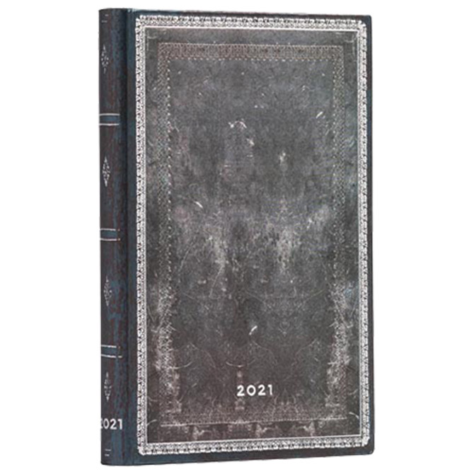 Planer tjedni 2021- 9,5x14cm-mini horizontalni s gumicom Midnight Steel Paperblanks DE6801-3