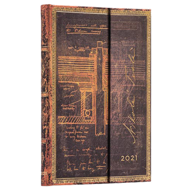 Planer tjedni 2021-13x18cm-midi horizontalni s magnetom Tesla Paperblanks DE6835-8