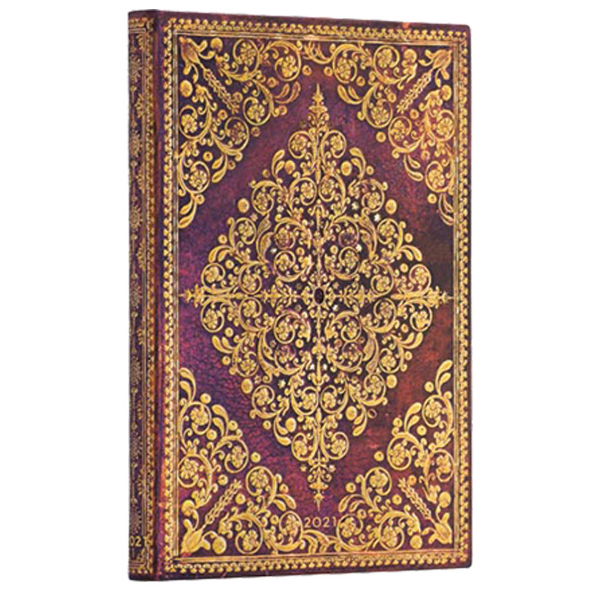 Planer tjedni 2021-13x18cm-midi horizontalni s gumicom Viola Paperblanks DE6837-2