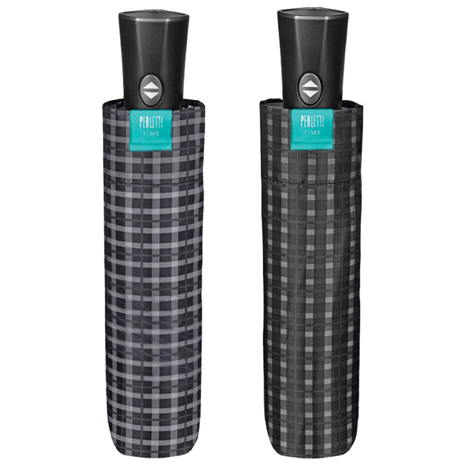 Kišobran automatik (otvaranje+zatvaranje na gumb) sklopivi s plastičnom drškom Time Perletti 26088 sortirano!!