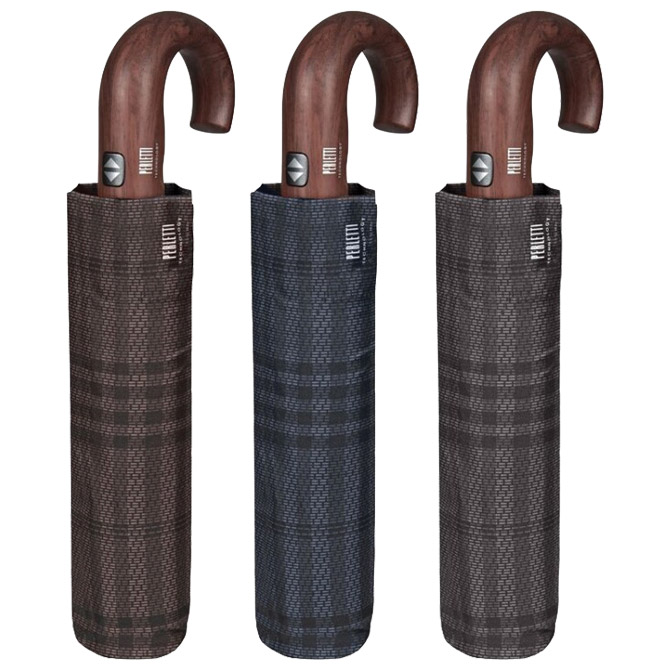 Kišobran automatik (otvaranje+zatvaranje na gumb) sklopivi s drvenom ručkom Technology Perletti 21673 sortirano!!