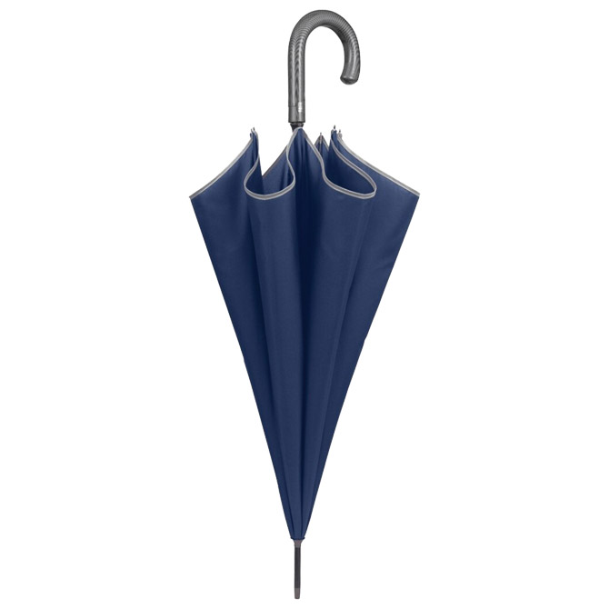 Kišobran automatik s plastičnom ručkom Golf Technology XXL Perletti 21660 plavi/reflektirajući rub