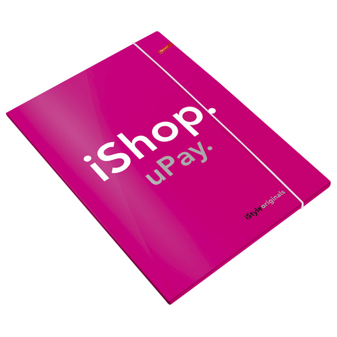 Fascikl klapa s gumicom mat+lak A4 iStyle Connect neon pink!!