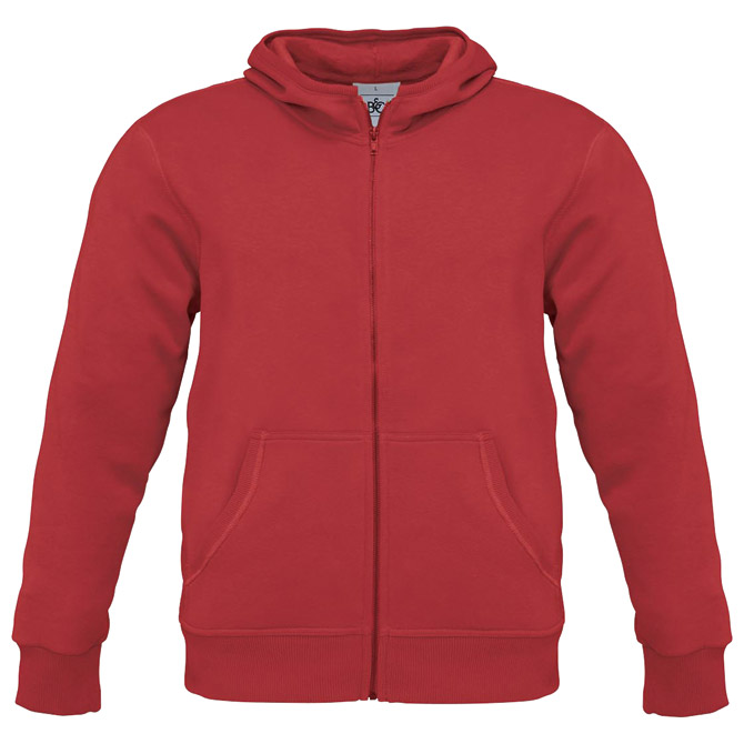 Majica dugi rukavi zip B&C Monster 280g crvena L!!