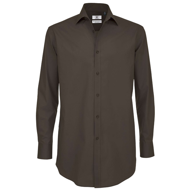 Košulja muška dugi rukavi B&C Black Tie 135g tamno smeđa L!!
