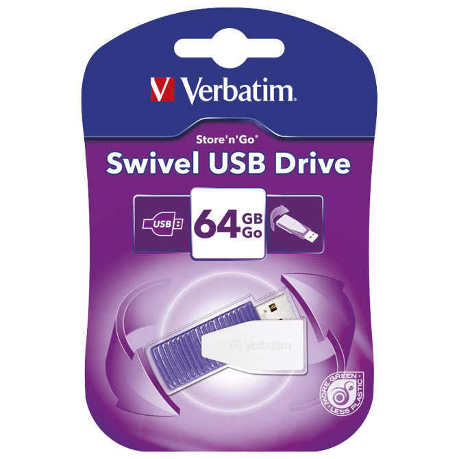 Memorija USB 64GB Store'n'Go Swivel Verbatim 49816 ljubičasta!!
