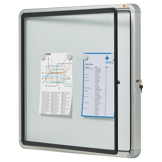 Ploča oglasna magnetna-staklena krilna vrata  69,2x75,2x4,5 cm Nobo 1902578 bijela