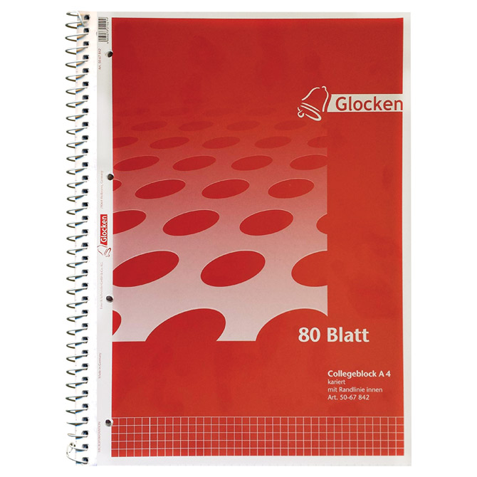 Blok kolegij A4 karo  80L perforacija+4 rupe Brunnen!!