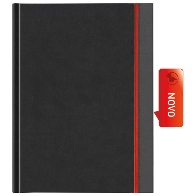 Rokovnik A4 Puerto Rico s gumicom antracit/sivi/crveni