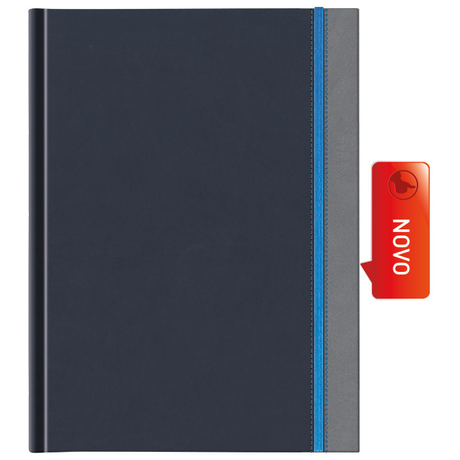 Rokovnik A4 Puerto Rico s gumicom tamnoplavi/sivi/svijetloplavi