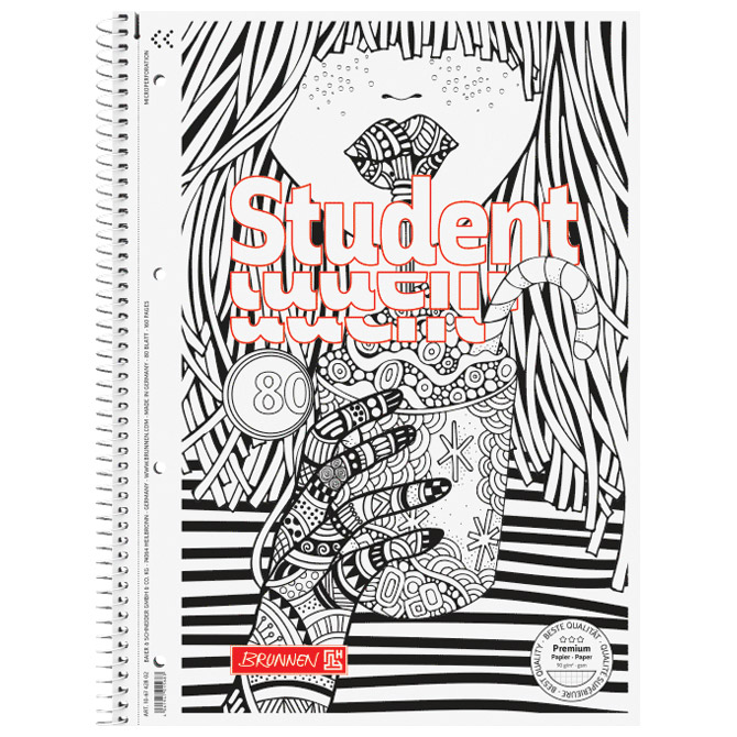 Blok kolegij A4 karo  80L perforacija+4rupe ZENart Cocktail Brunnen 10-67428 02!!