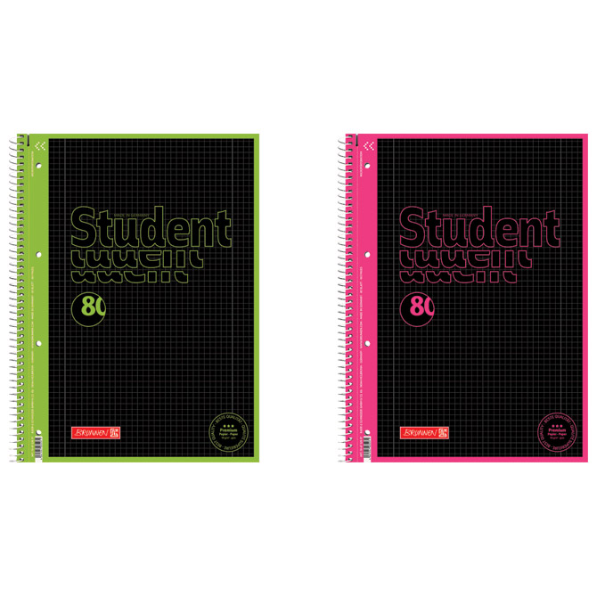 Blok kolegij A4 karo  80L perforacija+4rupe Black neon Brunnen 10-67328 97