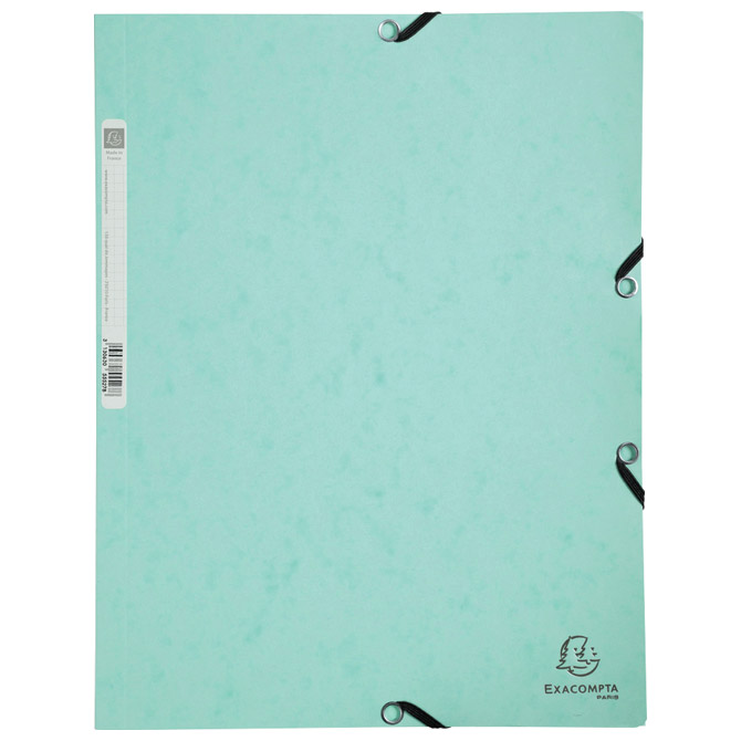 Fascikl klapna s gumicom karton A4 Aquarel Exacompta 55533E pastelno zelena