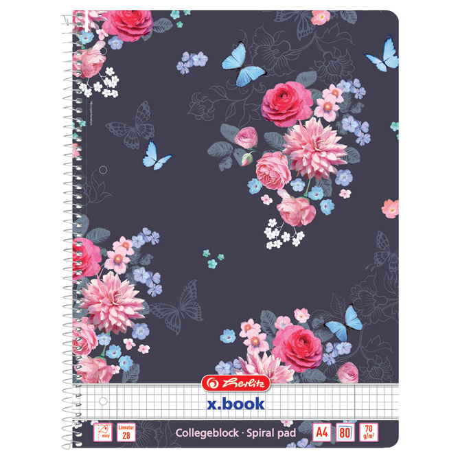 Blok kolegij A4 crte  80L perforacija+4rupe Ladylike Herlitz 50021468 sortirano!!