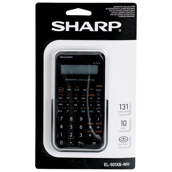 Kalkulator tehnički 10+2mjesta 131 funkcija Sharp EL-501XBWH bijeli!!