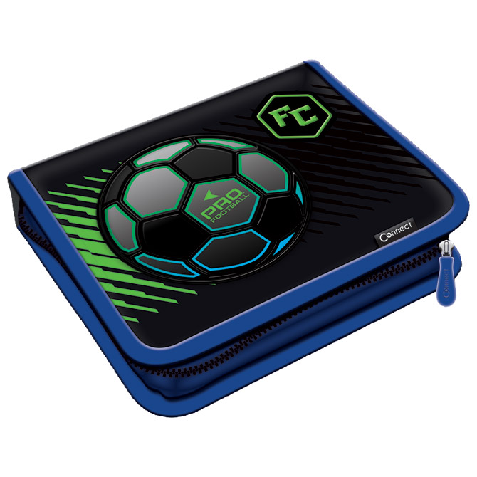 Pernica puna 1zip 2preklopa Pro Football 1B Connect plavo-crno-fluo zelena