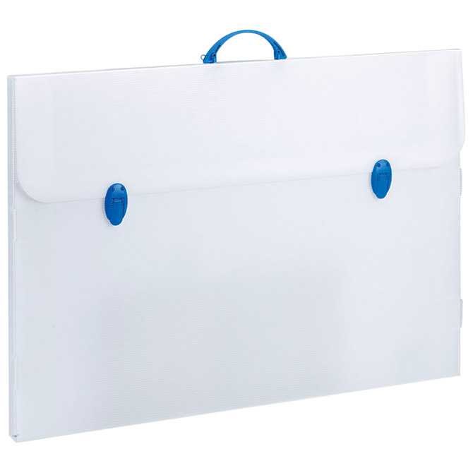 Torba-kofer pp-tvrdi  735x520x30mm Favorit/Balmar PF14284/E04CT prozirno bijela/plava ručka