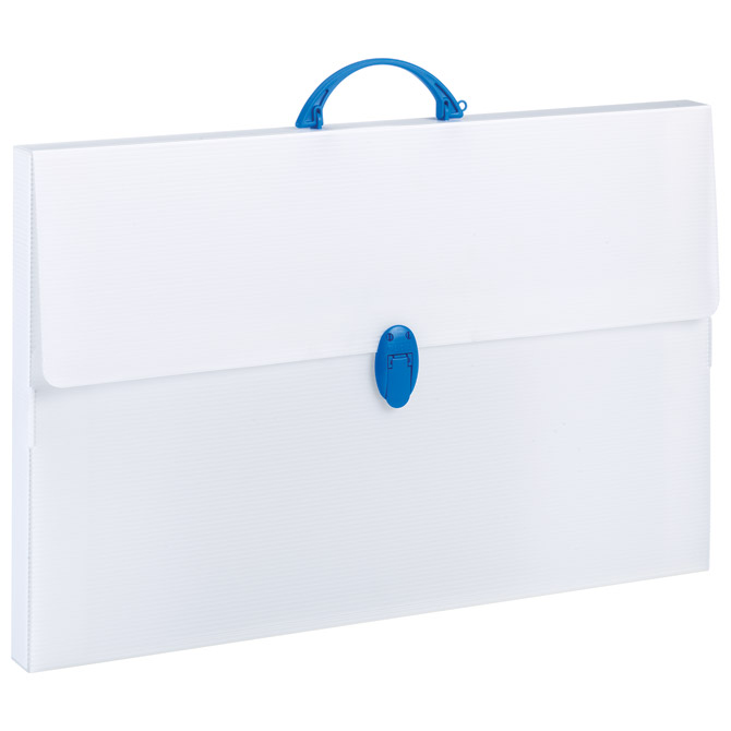 Torba-kofer pp-tvrdi  565x365x35mm Favorit/Balmar PF14208/E04CT prozirno bijela/plava ručka