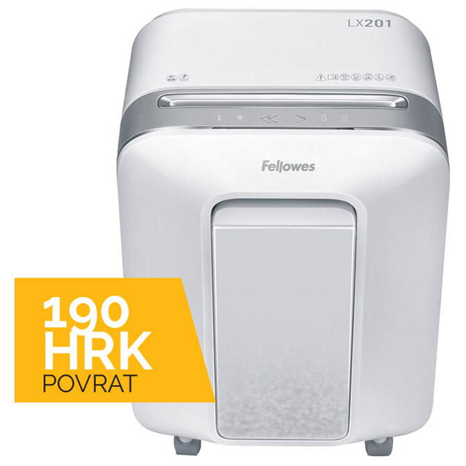 Uništavač dokumentacije  12 listova MicroCut LX-201 Fellowes 5050101 bijeli