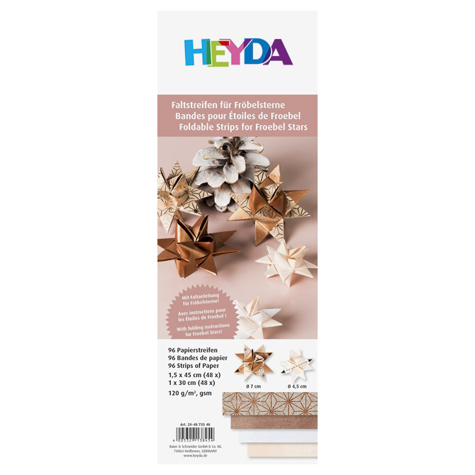 Papir Origami trake 120g pk96 Heyda 20-48755 48 bakreno-natur!!