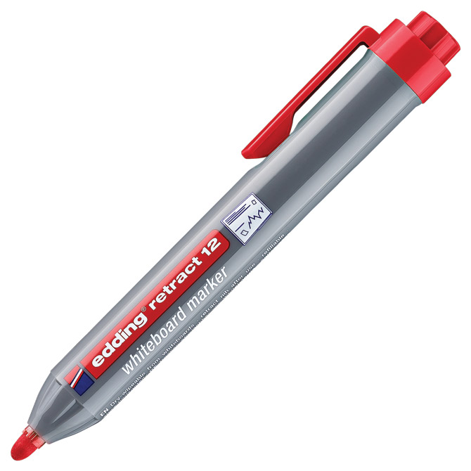 Marker za bijelu ploču 1,5-3 mm Edding Retract 12 crveni
