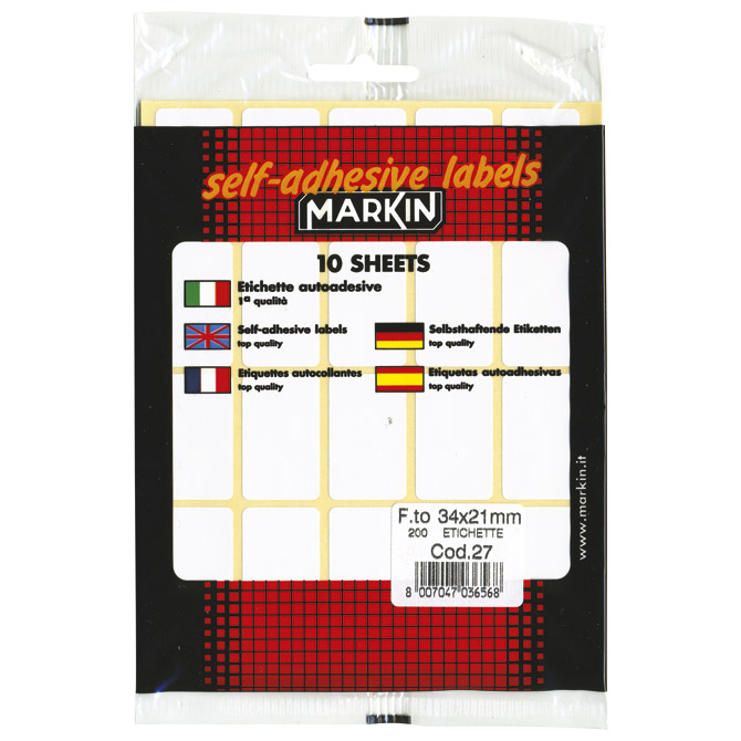 Etikete slep  34x21 mm pk10L Markin 10027 blister