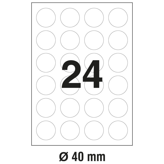 [000006468] Etikete ILK fi-40mm pk100L Markin 210R305!!