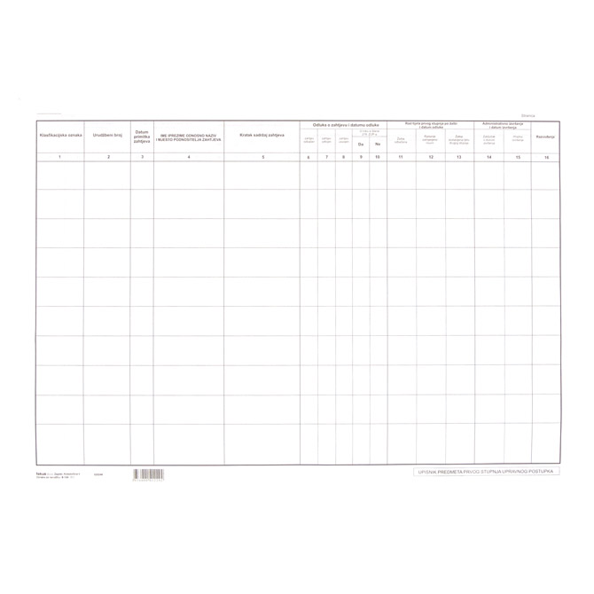 Obrazac B-134 upisnik presude prvostupanjskog upravnog postupka Fokus!!