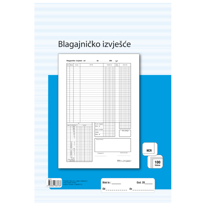 Obrazac A-28a/NCR blagajnički izvještaj A4 Fokus!!