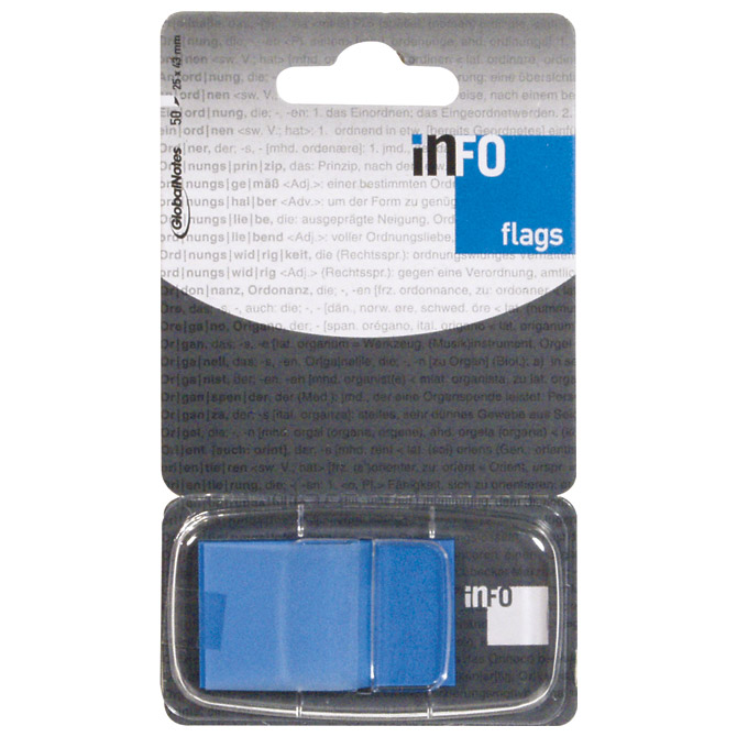 Zastavica 25x43 mm 50L Global Notes 7728-36 fluorescentno plava blister