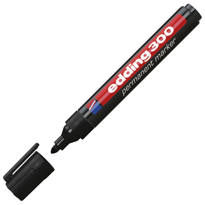 Marker permanentni 1,5-3 mm okrugli vrh Edding 300 crni