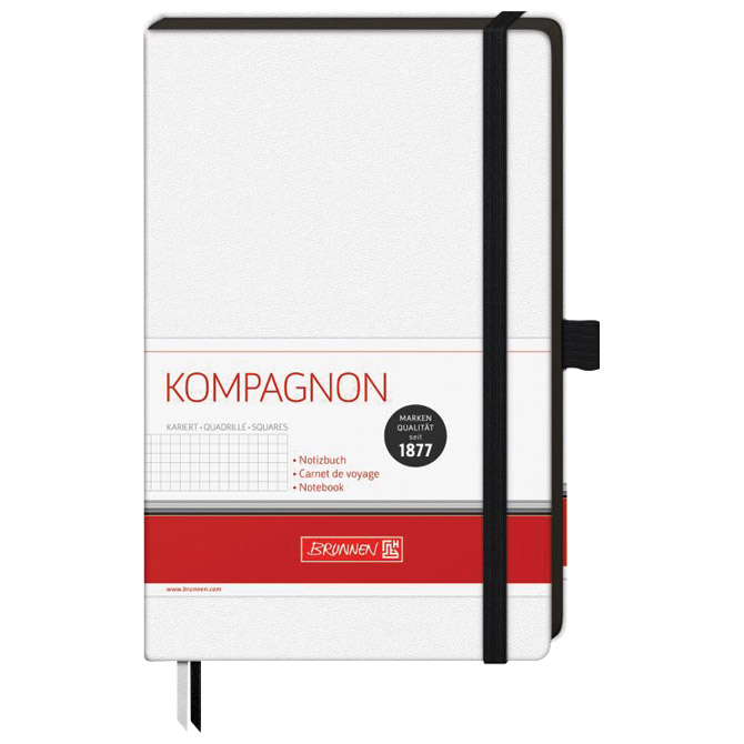 Notes A5 karo 96L  80g šamoa s gumicom Kompagnon Brunnen 10-55928 05 bijeli!!