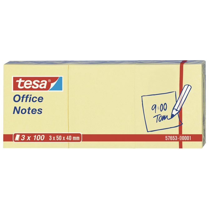 Blok samoljepljiv  40x50 mm 3x100L Office notes Tesa 576530105 žuti