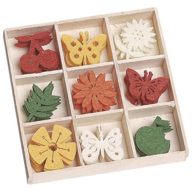 Ukras filc Cvijeće Leptir 22 mm pk45 Knorr Prandell 21-8001208