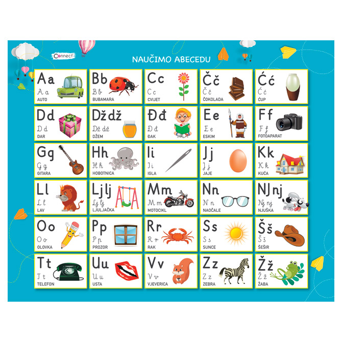 Mapa stolna pvc 50x40 cm Abeceda Connect