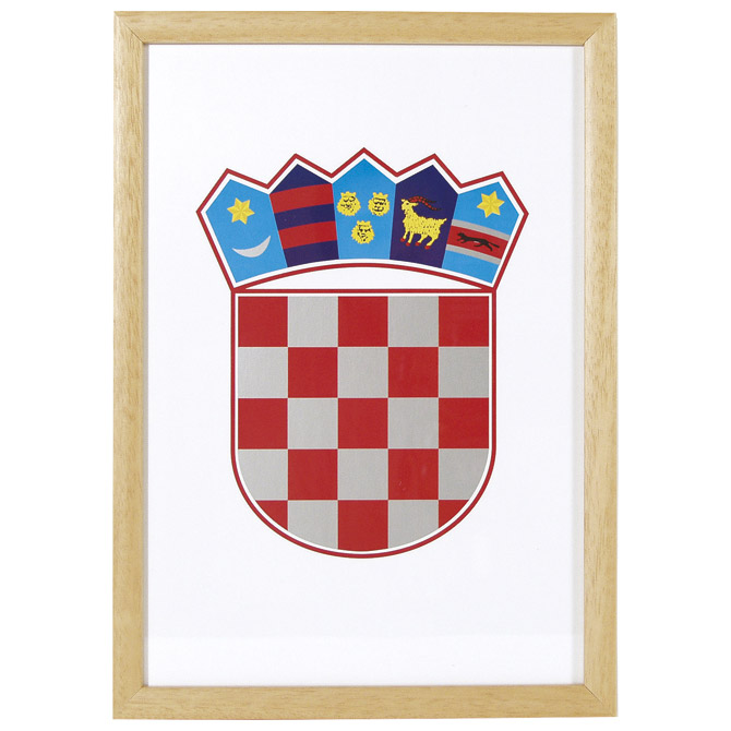 Grb RH 35x50 cm uokvir drvo Art