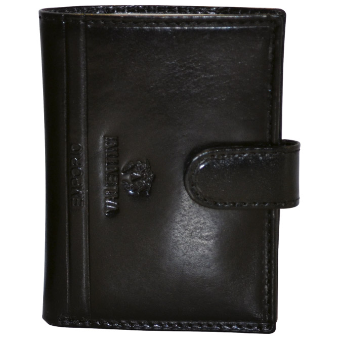 Etui za kartice/vizitke s gumbom koža Emporio Valentini 563LB01 crni