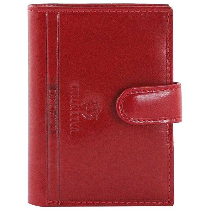 Etui za kartice/vizitke s gumbom koža Emporio Valentini 563LB01 crveni