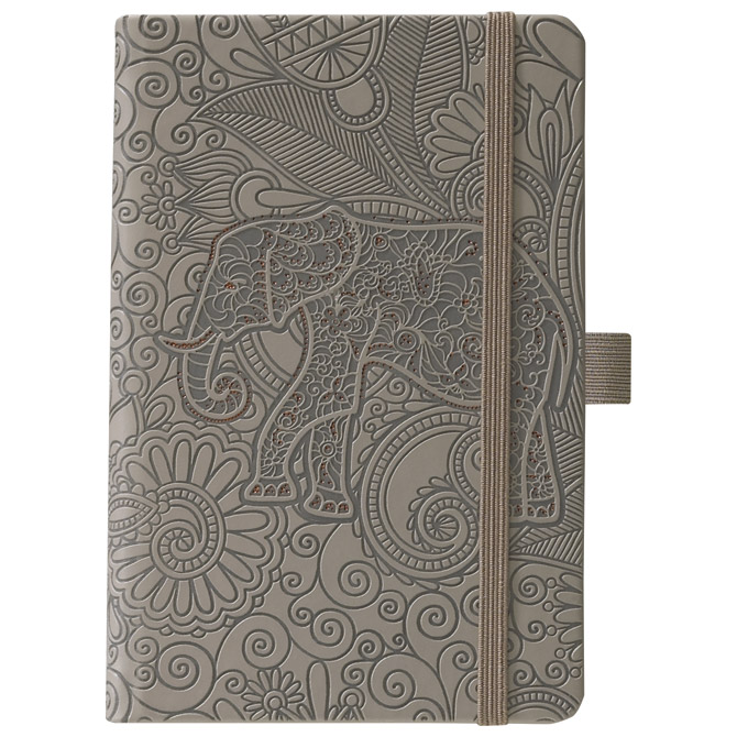 Notes Ivory 13x21cm karo s gumicom Elephant N6-639 bež/smeđi!!