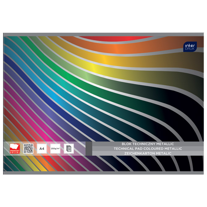 Kolaž - blok A4 10L 250g Metallic Interdruk!!