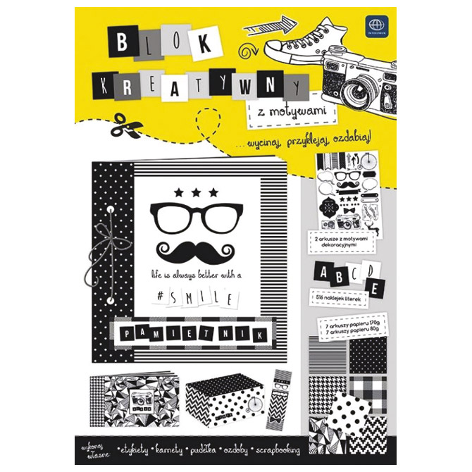 Papir dekorativni u bloku A4 Black&White Interdruk!!