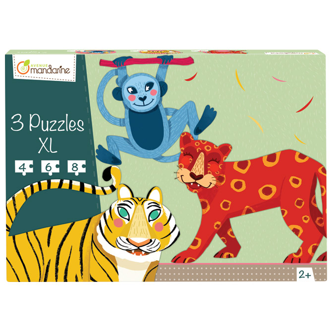 Igračka puzzle XL(3 komada-životinje iz džungle) Avenue Mandarine Clairefontaine PU012O!!
