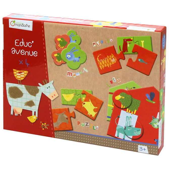 Igračka set od 4 edukativne igre(farma) Avenue Mandarine Clairefontaine 42811O!!