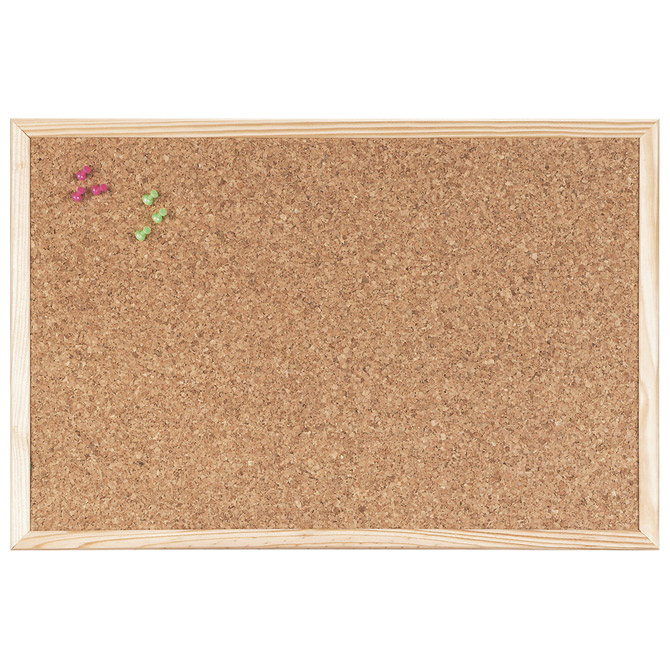 Ploča pluto  60x45 cm jednostrana drveni okvir Bi-Office