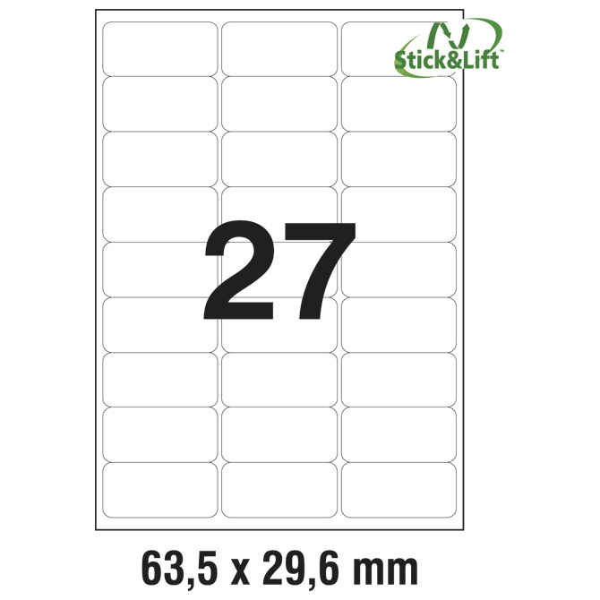 Etikete ILK  63,5x29,6 mm odljepljive pk25L Zweckform L4737REV-25