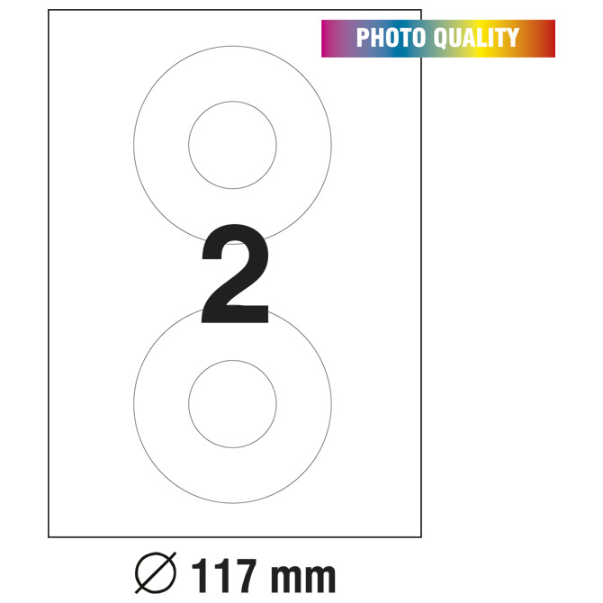Etikete InkJet za CD/DVD fi-117mm classic size pk20L Zweckform C6074-20