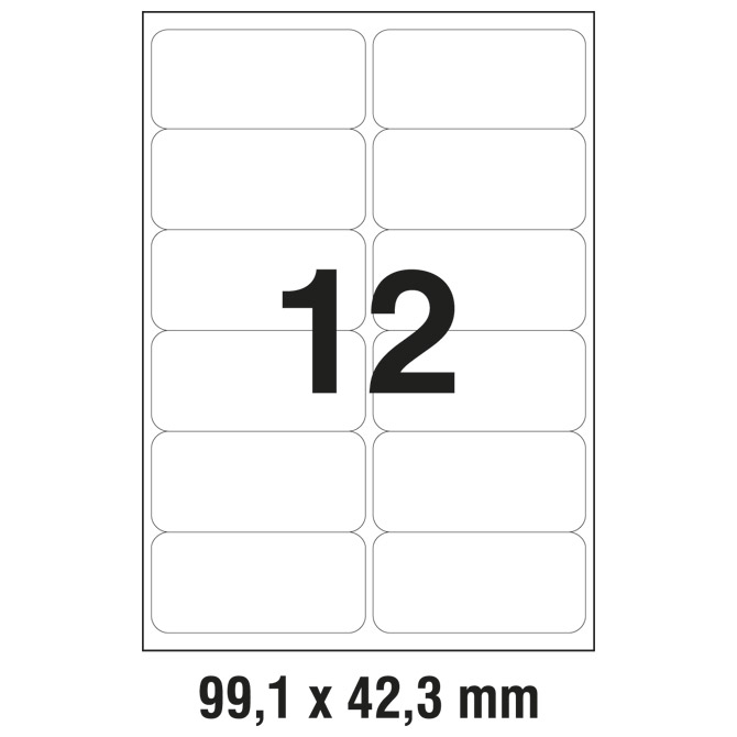 Etikete LK  99,1x42,3 mm polyester pk25L Zweckform 4772-25 prozirne