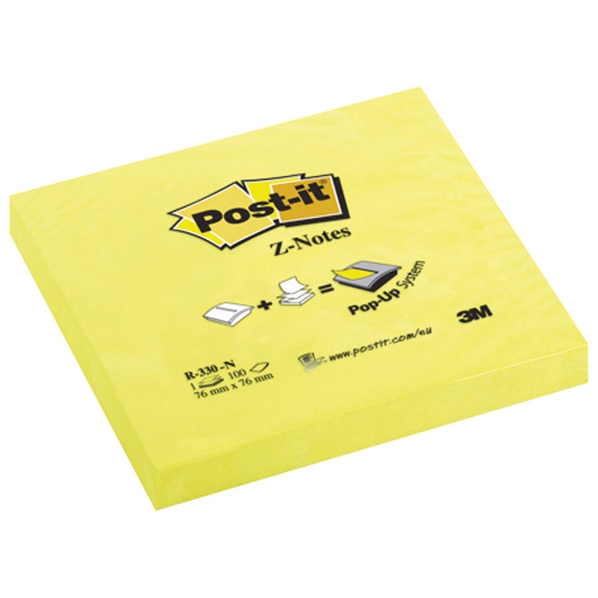 Blok samoljepljiv "Z" 76x76mm 100L Post-it 3M.R330 žuti!!